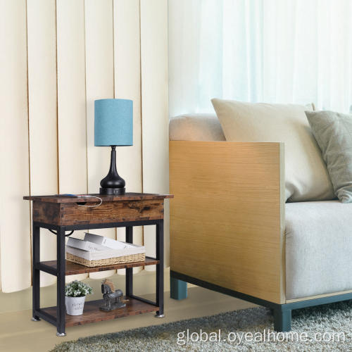 Sofa Side Table for Small Spaces End Table with Charging Station Supplier
